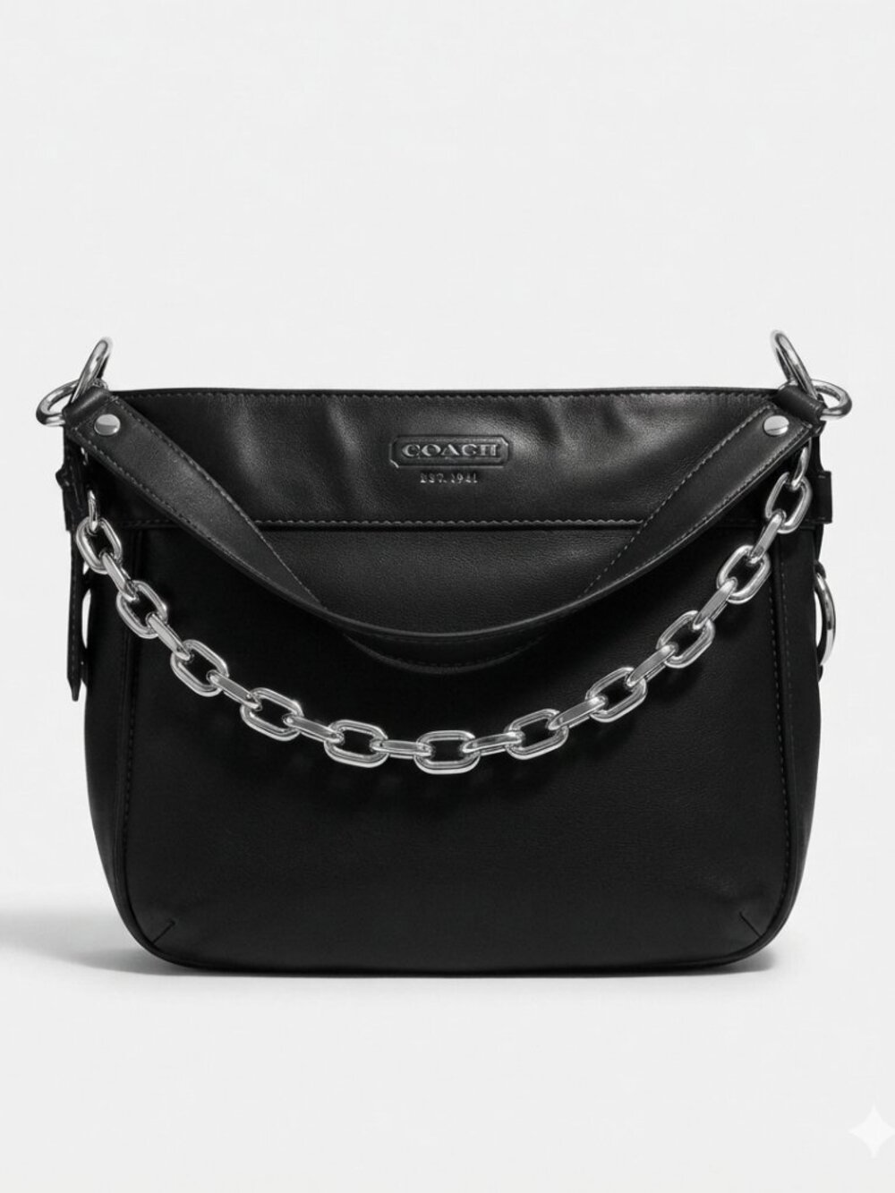 Vintage Y2K Coach Zoe Hobo Shoulder Bag Full Grain Leather Black